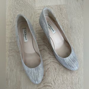 LK Bennett Silver Almond Toe Heels